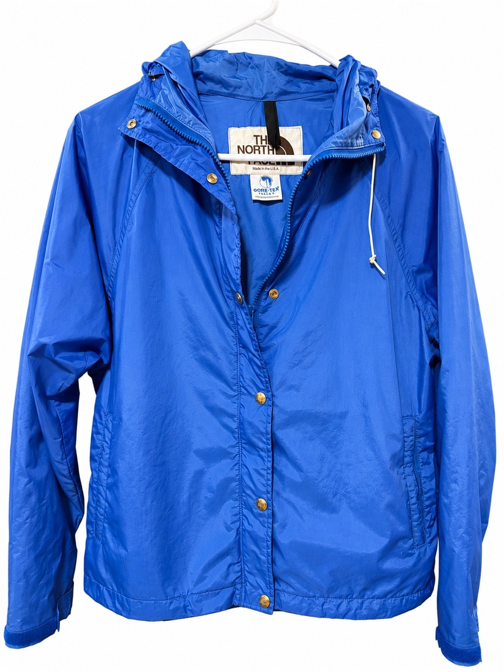 The North Face Vintage Gore-Tex Hooded Rain Jacket Blue USA Made Women’s M